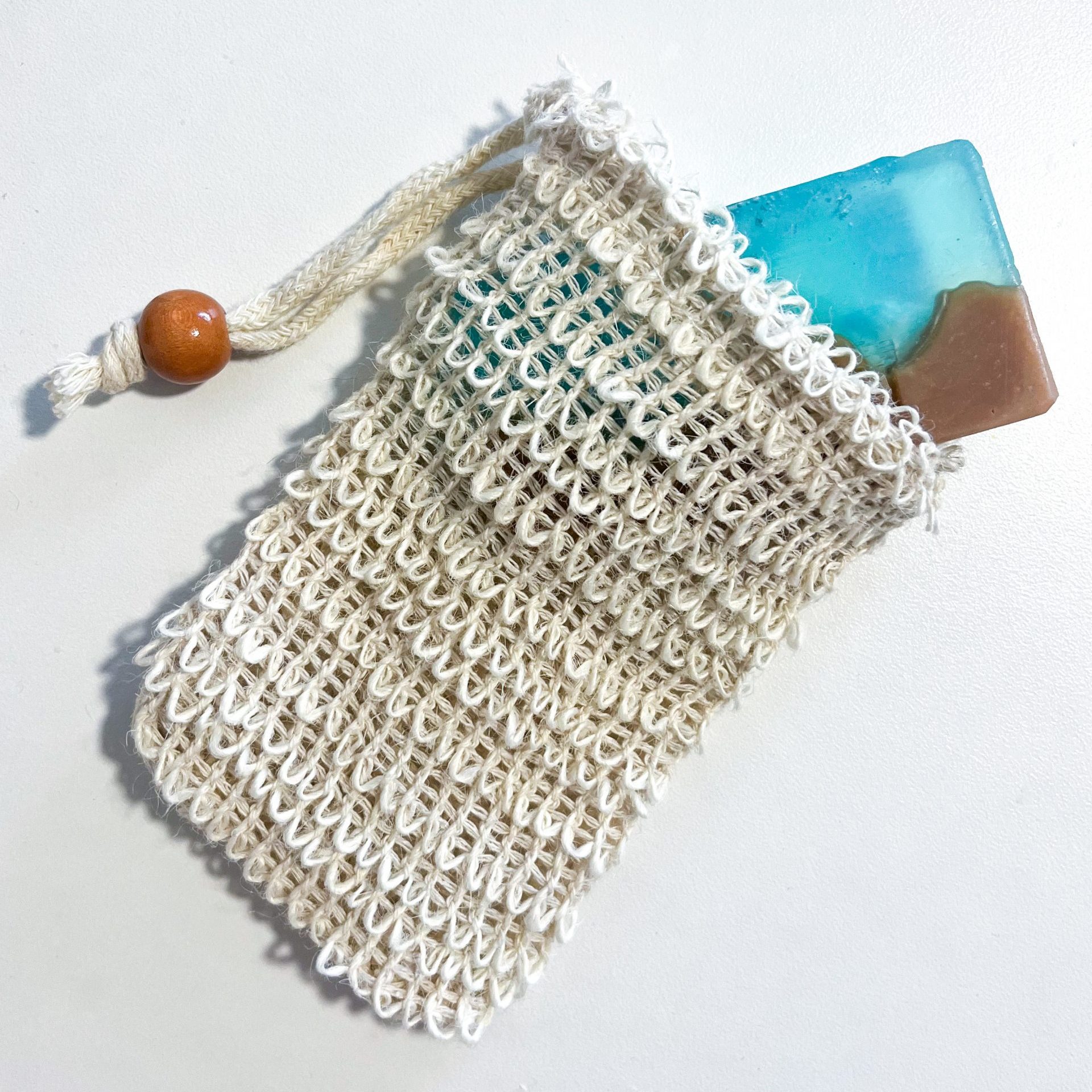 Saco exfoliante de sisal para jabón sólido - Imagen 3